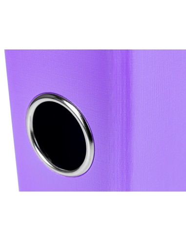 Archivador de palanca liderpapel folio documenta forrado pvc con rado lomo 52 mm lila compresor metalico