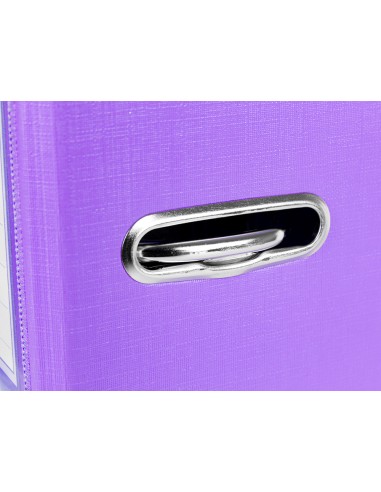 Archivador de palanca liderpapel folio documenta forrado pvc con rado lomo 52 mm lila compresor metalico