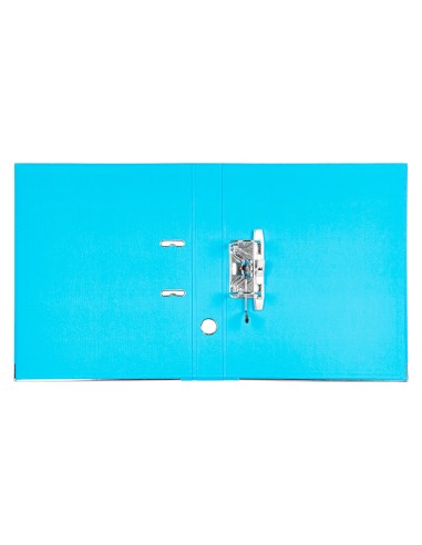 Archivador de palanca liderpapel folio documenta forrado pvc con rado lomo 52 mm celeste compresor metalico