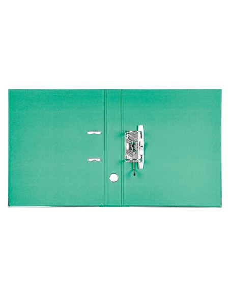 Archivador de palanca liderpapel folio documenta forrado pvc con rado lomo 52 mm verde compresor metalico