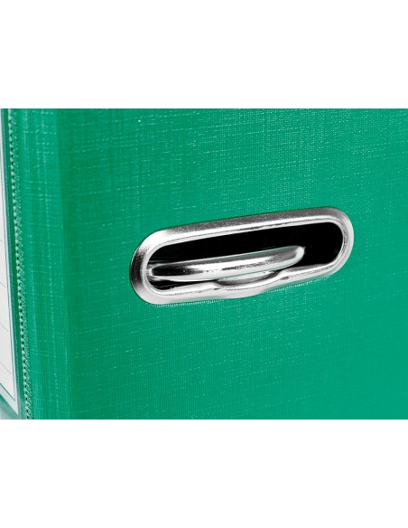 Archivador de palanca liderpapel folio documenta forrado pvc con rado lomo 52 mm verde compresor metalico