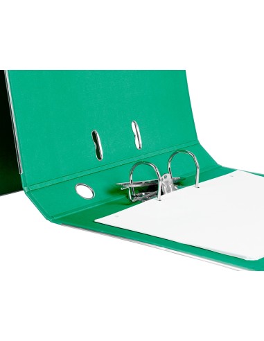 Archivador de palanca liderpapel folio documenta forrado pvc con rado lomo 52 mm verde compresor metalico