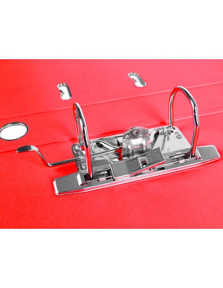 Archivador de palanca liderpapel folio documenta forrado pvc con rado lomo 52 mm rojo compresor metalico