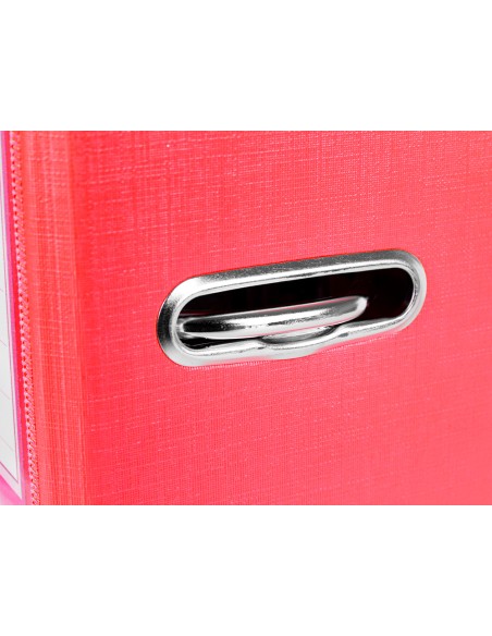 Archivador de palanca liderpapel folio documenta forrado pvc con rado lomo 52 mm rojo compresor metalico