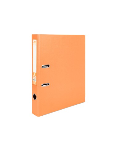 Archivador de palanca liderpapel folio documenta forrado pvc con rado lomo 52 mm naranja compresor metalico