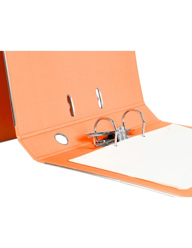 Archivador de palanca liderpapel folio documenta forrado pvc con rado lomo 52 mm naranja compresor metalico