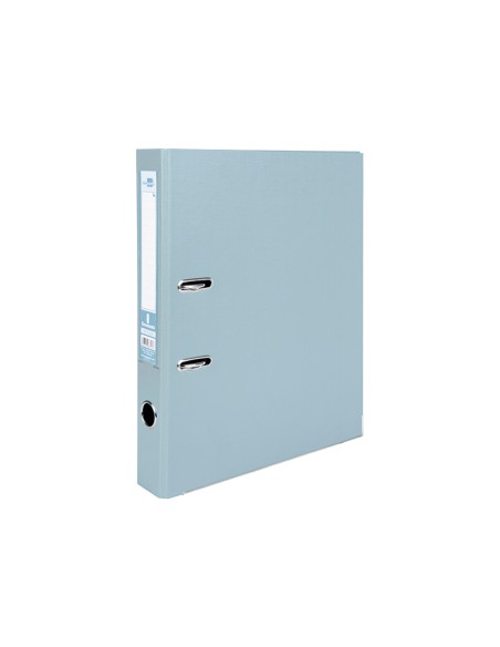 Archivador de palanca liderpapel folio documenta forrado pvc con rado lomo 52 mm gris compresor metalico