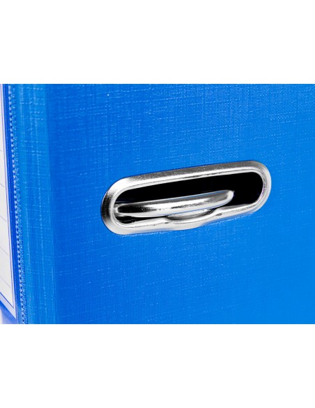 Archivador de palanca liderpapel folio documenta forrado pvc con rado lomo 52 mm azul compresor metalico