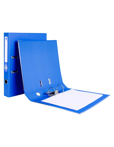 Archivador de palanca liderpapel folio documenta forrado pvc con rado lomo 52 mm azul compresor metalico