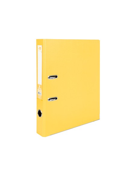 Archivador de palanca liderpapel folio documenta forrado pvc con rado lomo 52 mm amarillo compresor