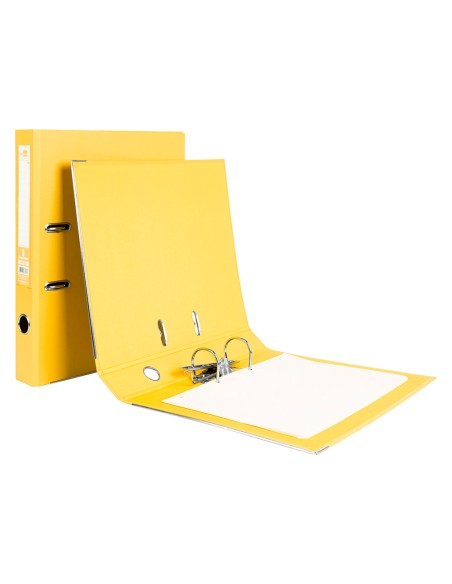 Archivador de palanca liderpapel folio documenta forrado pvc con rado lomo 52 mm amarillo compresor