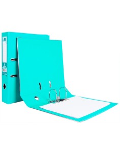 Archivador de palanca liderpapel folio documenta forrado pvc con rado lomo 75 mm verde claro compresor