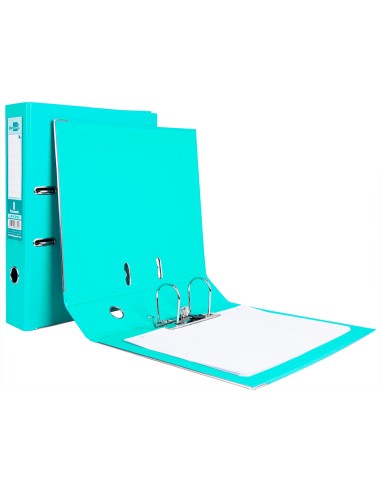 Archivador de palanca liderpapel folio documenta forrado pvc con rado lomo 75 mm verde claro compresor