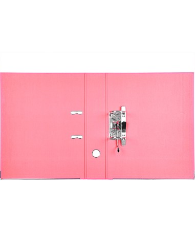 Archivador de palanca liderpapel folio documenta forrado pvc con rado lomo 75 mm rosa compresor metalico