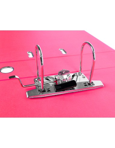 Archivador de palanca liderpapel folio documenta forrado pvc con rado lomo 75 mm rosa compresor metalico