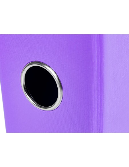 Archivador de palanca liderpapel folio documenta forrado pvc con rado lomo 75 mm lila compresor metalico