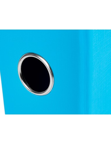 Archivador de palanca liderpapel folio documenta forrado pvc con rado lomo 75 mm celeste compresor metalico