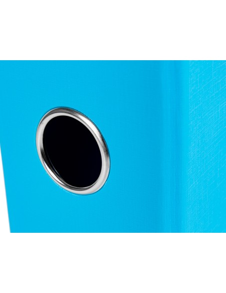 Archivador de palanca liderpapel folio documenta forrado pvc con rado lomo 75 mm celeste compresor metalico