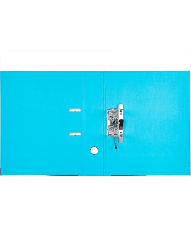 Archivador de palanca liderpapel folio documenta forrado pvc con rado lomo 75 mm celeste compresor metalico