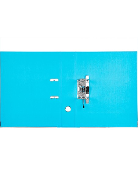 Archivador de palanca liderpapel folio documenta forrado pvc con rado lomo 75 mm celeste compresor metalico