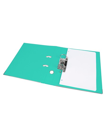 Archivador de palanca liderpapel a4 documenta forrado pvc con rado lomo 52 mm verde claro compresor