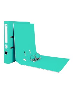 Archivador de palanca liderpapel a4 documenta forrado pvc con rado lomo 52 mm verde claro compresor