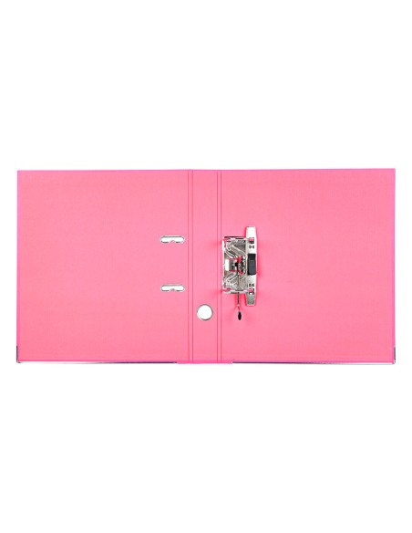 Archivador de palanca liderpapel a4 documenta forrado pvc con rado lomo 52 mm rosa compresor metalico