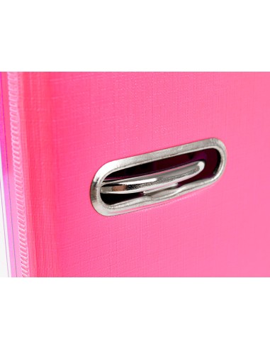 Archivador de palanca liderpapel a4 documenta forrado pvc con rado lomo 52 mm rosa compresor metalico