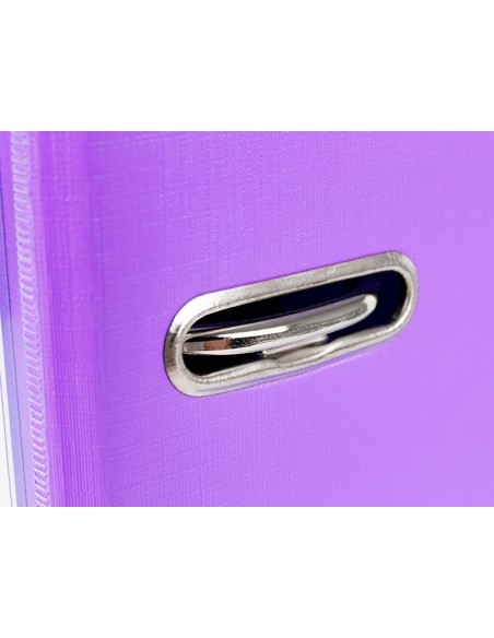 Archivador de palanca liderpapel a4 documenta forrado pvc con rado lomo 52 mm lila compresor metalico