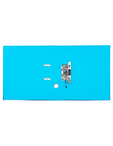 Archivador de palanca liderpapel a4 documenta forrado pvc con rado lomo 52 mm celeste compresor metalico