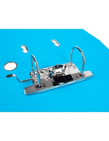 Archivador de palanca liderpapel a4 documenta forrado pvc con rado lomo 52 mm celeste compresor metalico