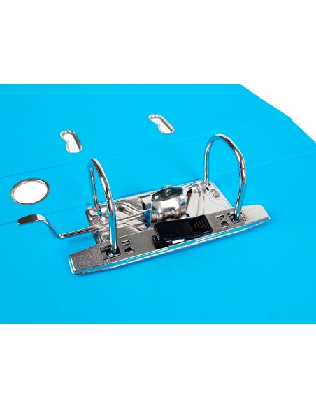 Archivador de palanca liderpapel a4 documenta forrado pvc con rado lomo 52 mm celeste compresor metalico