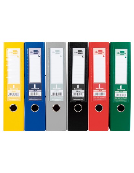 Archivador de palanca liderpapel a4 documenta forrado pvc con rado lomo 75 mm colores surtidos classic