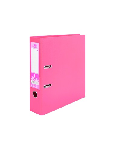 Archivador de palanca liderpapel a4 documenta forrado pvc con rado lomo 75 mm rosa compresor metalico