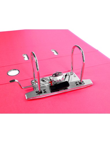 Archivador de palanca liderpapel a4 documenta forrado pvc con rado lomo 75 mm rosa compresor metalico