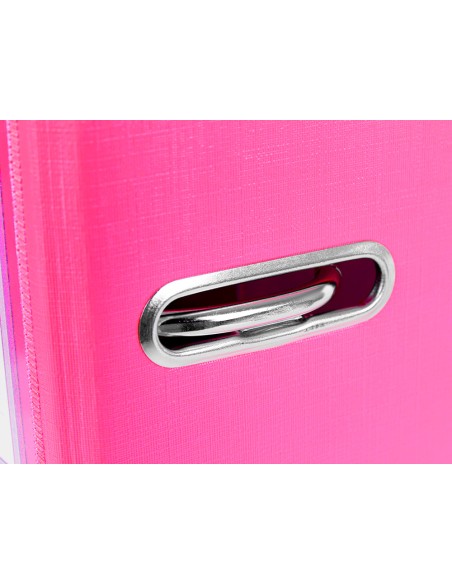 Archivador de palanca liderpapel a4 documenta forrado pvc con rado lomo 75 mm rosa compresor metalico