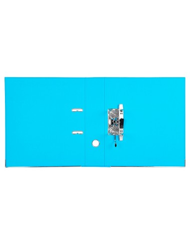 Archivador de palanca liderpapel a4 documenta forrado pvc con rado lomo 75 mm celeste compresor metalico