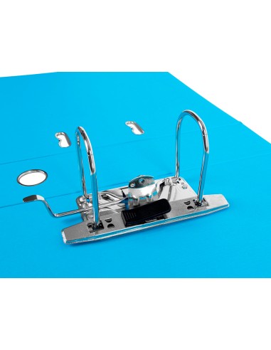 Archivador de palanca liderpapel a4 documenta forrado pvc con rado lomo 75 mm celeste compresor metalico