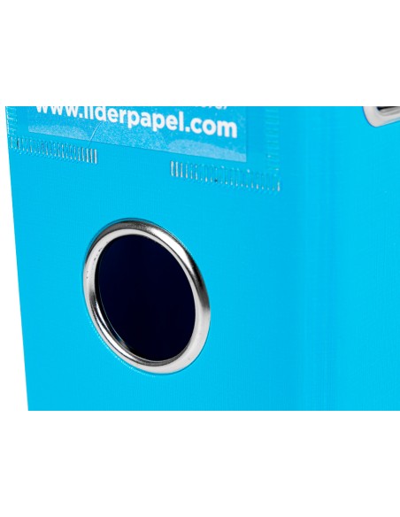 Archivador de palanca liderpapel a4 documenta forrado pvc con rado lomo 75 mm celeste compresor metalico
