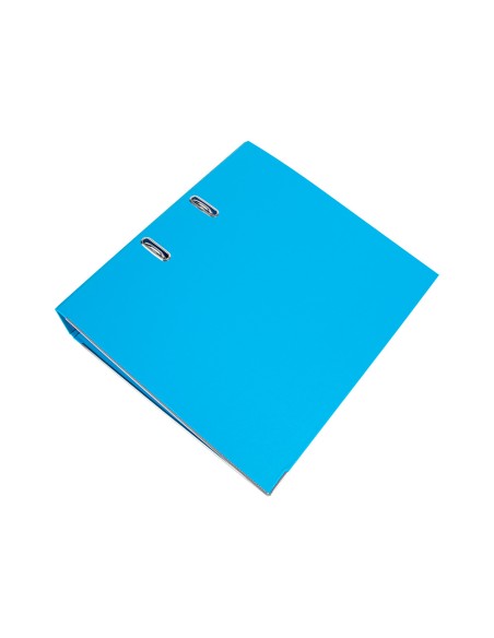 Archivador de palanca liderpapel a4 documenta forrado pvc con rado lomo 75 mm celeste compresor metalico