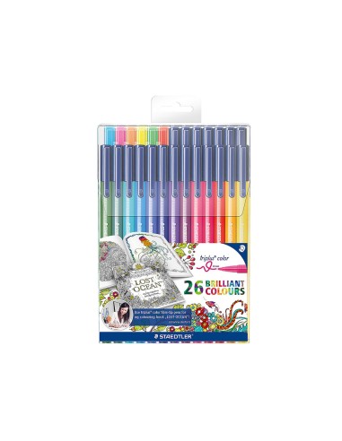 Rotuladores staedtler triplus color edicion johanna basford estuche plastico de 26 unidades colores surtidos