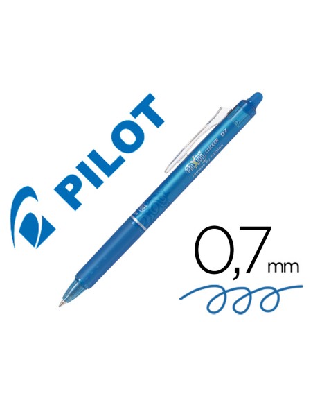 Boligrafo pilot frixion clicker borrable 07 mm color azul claro