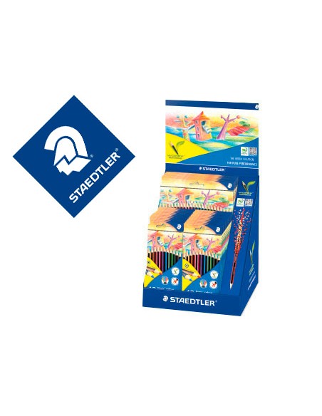 Lapices de colores staedtler noris colour 185 expositor de 20 cajas de 12 colores y 5 cajas de 24 colores