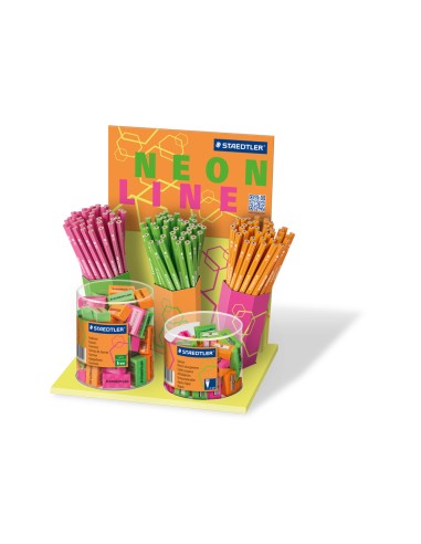 Lapices de grafito staedtler wopex neon ecologico expositor de 120 unidades