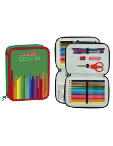 Plumier escolar alpino color pequeno doble cremallera