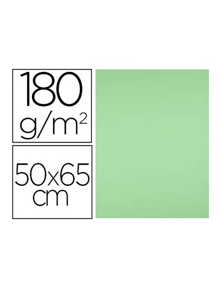 Cartulina liderpapel 50x65 cm 180g m2 verde hierba paquete de 25 hojas