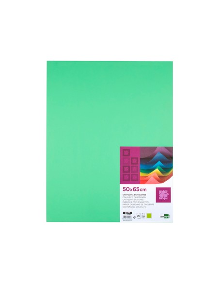 Cartulina liderpapel 50x65 cm 180g m2 verde hierba paquete de 25 hojas