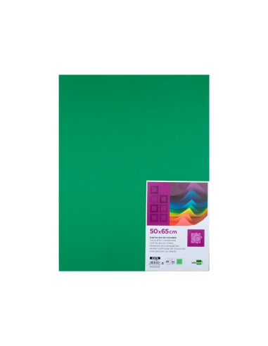 Cartulina liderpapel 50x65 cm 180g m2 verde navidad paquete de 25 hojas