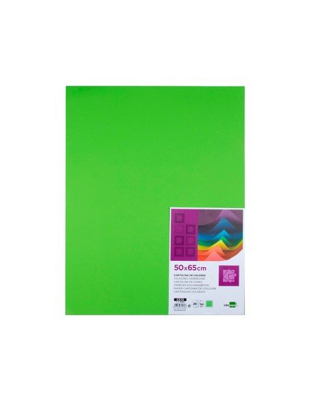 Cartulina liderpapel 50x65 cm 180g m2 verde pistacho paquete de 25 hojas