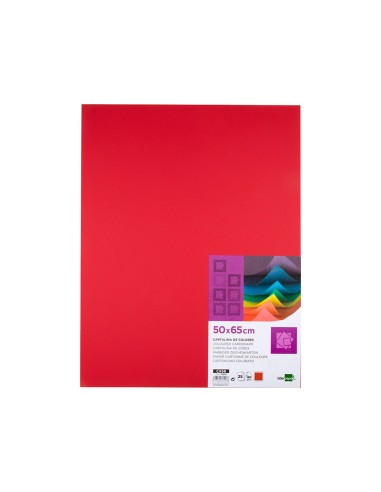 Cartulina liderpapel 50x65 cm 180g m2 rojo navidad paquete de 25 hojas